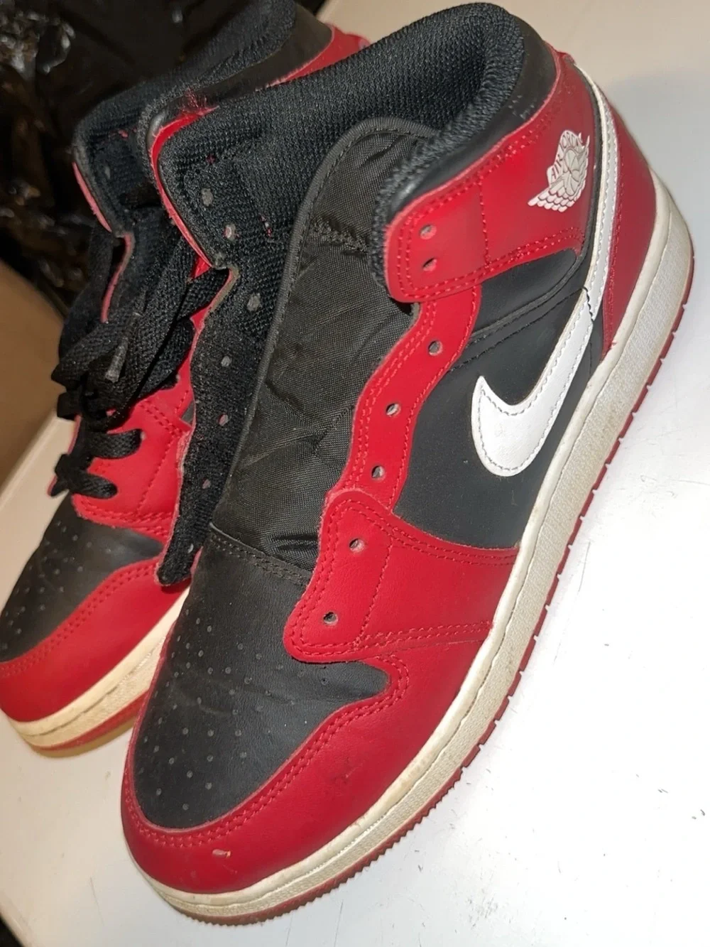Nike Kids Black and Red High-Top Sneakers